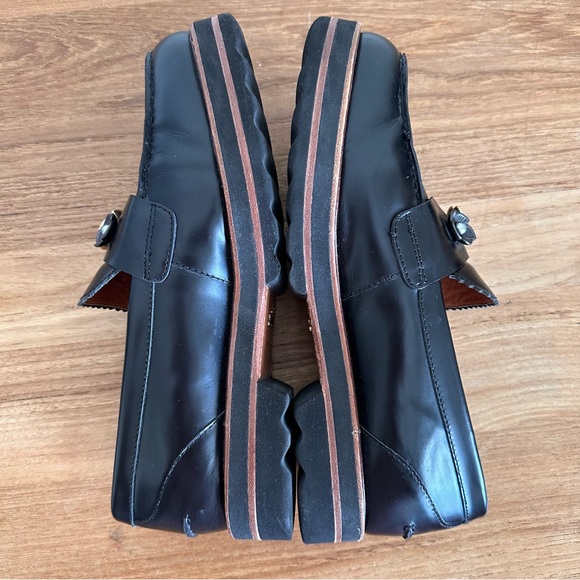 Coach Lenox Platform Loafer Women Size 10 Black Leather Embellished G1218 - Picture 8 of 14